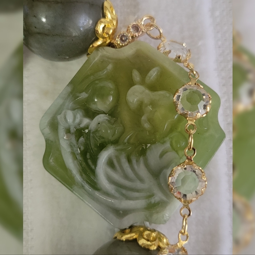 🎋Xiu Jade Rabbit Labradorite Bracelet - Picture 15 of 16